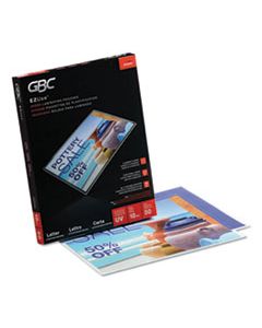 GBC3200599 EZUSE THERMAL LAMINATING POUCHES, 10 MIL, 9" X 11.5", GLOSS CLEAR, 50/BOX