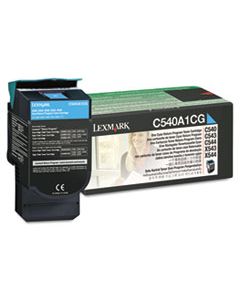 LEXC540A1CG C540A1CG RETURN PROGRAM TONER, 1000 PAGE-YIELD, CYAN