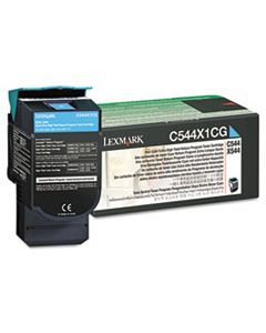 LEXC544X1CG C544X1CG RETURN PROGRAM EXTRA HIGH-YIELD TONER, 4000 PAGE-YIELD, CYAN