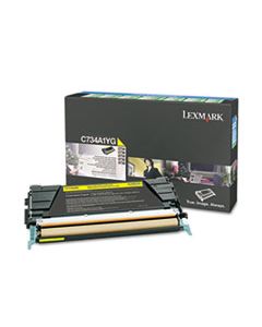 LEXC734A1YG C734A1YG RETURN PROGRAM TONER, 6000 PAGE-YIELD, YELLOW