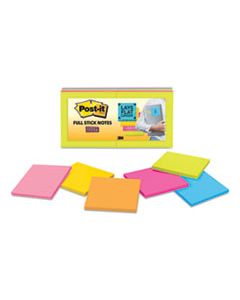 MMMF33012SSAU FULL STICK NOTES, 3 X 3, ASSORTED RIO DE JANEIRO COLORS, 25 SHEETS/PAD, 12/PACK
