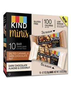 KND26678 MINIS, SALTED CARAMEL AND DARK CHOCOLATE NUT/ALMOND/COCONUT, 0.7 OZ, 10/PACK