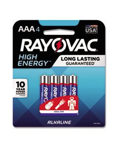 RAY8244K HIGH ENERGY PREMIUM ALKALINE AAA BATTERIES, 4/PACK