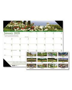 HOD174 RECYCLED GARDENS OF THE WORLD PHOTO MONTHLY DESK PAD CALENDAR, 22 X 17 2023