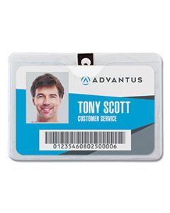 AVT75456 ID BADGE HOLDER W/CLIP, HORIZONTAL, 4W X 3H, CLEAR, 50/PACK