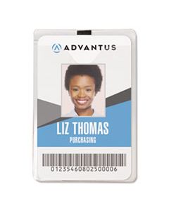 AVT75457 ID BADGE HOLDER W/CLIP, VERTICAL, 3W X 4H, CLEAR, 50/PACK