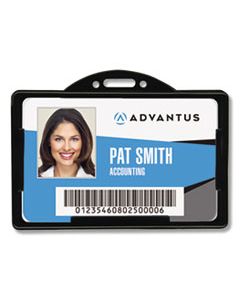 AVT75656 HORIZONTAL ID CARD HOLDERS, 3 3/8 X 2 1/8, BLACK, 25 PER PACK