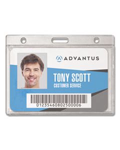 AVT76075 FROSTED RIGID BADGE HOLDER, 3 3/8 X 2 1/8, CLEAR, HORIZONTAL, 25/BX