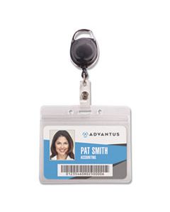 AVT91130 RESEALABLE ID BADGE HOLDER, CORD REEL, HORIZONTAL, 3 3/4 X 2 5/8, CLEAR, 10/PACK