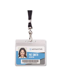 AVT91132 RESEALABLE ID BADGE HOLDER, LANYARD, HORIZONTAL, 3 3/4 X 2 5/8, CLEAR, 20/PACK