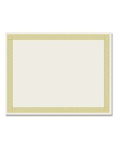COS963070 FOIL BORDER CERTIFICATES, 8.5 X 11, IVORY/GOLD, CHANNEL, 12/PACK