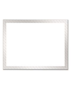 COS963027 FOIL BORDER CERTIFICATES, 8.5 X 11, WHITE/SILVER, BRAIDED, 15/PACK