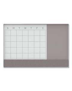 UBR3198U0001 3N1 MAGNETIC GLASS DRY ERASE COMBO BOARD, 48 X 36, MONTH VIEW, WHITE SURFACE AND FRAME