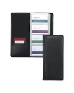 SAM81240 REGAL LEATHER BUSINESS CARD FILE, 96 CARD CAPACITY, 2 X 3 1/2 CARDS, BLACK