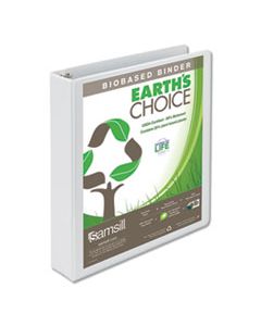 SAM18957 EARTH'S CHOICE BIOBASED ROUND RING VIEW BINDER, 3 RINGS, 1.5" CAPACITY, 11 X 8.5, WHITE