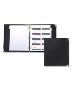 SAM81080 CLASSIC VINYL BUSINESS CARD BINDER, 200 CARD CAP, 2 X 3 1/2 CARDS, EBONY