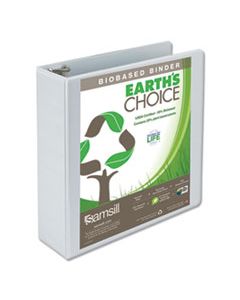 SAM18987 EARTH'S CHOICE BIOBASED ROUND RING VIEW BINDER, 3 RINGS, 3" CAPACITY, 11 X 8.5, WHITE