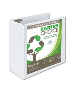 SAM18907 EARTH'S CHOICE BIOBASED ROUND RING VIEW BINDER, 3 RINGS, 5" CAPACITY, 11 X 8.5, WHITE