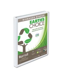 SAM18917 EARTH'S CHOICE BIOBASED ROUND RING VIEW BINDER, 3 RINGS, 0.5" CAPACITY, 11 X 8.5, WHITE