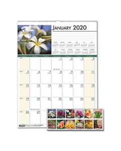 HOD327 RECYCLED FLORAL MONTHLY WALL CALENDAR, 12 X 16 1/2 2023