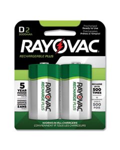 RAYPL7132GEND RECHARGE PLUS NIMH BATTERIES, D, 2/PACK