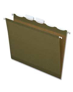 PFX42590 READY-TAB REINFORCED HANGING FILE FOLDERS, LETTER SIZE, 1/5-CUT TAB, STANDARD GREEN, 25/BOX