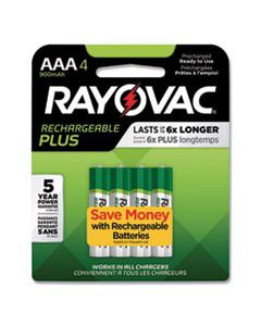 RAYPL7244GEND RECHARGE PLUS NIMH BATTERIES, AAA, 4/PACK