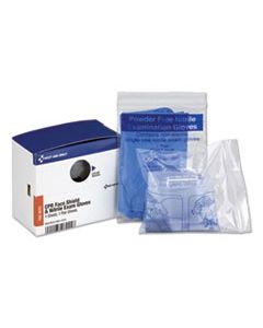 FAOFAE6015 SMARTCOMPLIANCE RESCUE BREATHER FACE SHIELD WITH 2 NITRILE EXAM GLOVES