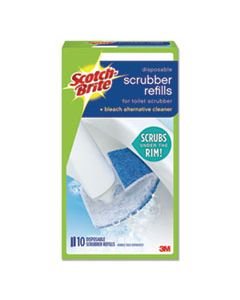 MMM558RF DISPOSABLE TOILET SCRUBBER REFILL, BLUE/WHITE, 10/PACK