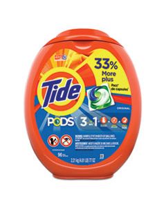 PGC80145 DETERGENT PODS, TIDE ORIGINAL SCENT, 96/TUB, 4 TUBS/CARTON