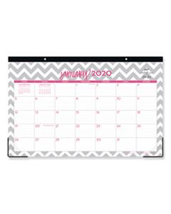 BLS102138 DABNEY LEE OLLIE DESK PAD, 17 X 11, GRAY/PINK, CLEAR CORNERS 2023