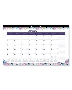 REDC195113 PASSION MONTHLY DESKPAD CALENDAR, CHIPBOARD BACK, FLORAL, 17.75 X 10.88, 2024