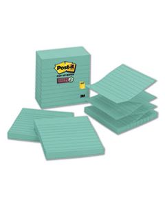 MMMR440WASS POP-UP NOTES REFILL, LINED, 4 X 4, AQUA WAVE, 90-SHEET, 5/PACK