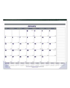 REDC177847 NET ZERO CARBON MONTHLY DESK PAD CALENDAR, 22 X 17, BLACK BAND AND CORNERS, 2024