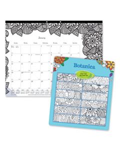 REDC2917311 DOODLEPLAN DESK PAD CALENDAR WITH COLORING PAGES, 22 X 17, 2024