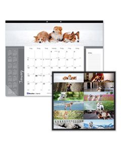 REDC194116 PETS COLLECTION MONTHLY DESK PAD, 22 X 17, PUPPIES, 2024