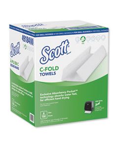 KCC49184 C-FOLD TOWELS, ABSORBENCY POCKETS,10.13 X 13.15, WHITE, 150/PK,8 PK/CT