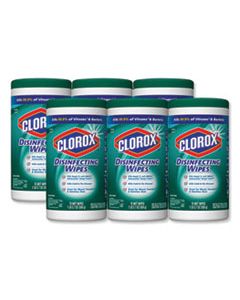 CLO01656 DISINFECTING WIPES, FRESH SCENT, 7 X 8, WHITE, 75/CANISTER, 6 CANISTERS/CARTON