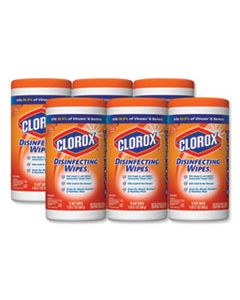 CLO01686CT DISINFECTING WIPES, 7 X 8, ORANGE FUSION, 75/CANISTER, 6 CANISTERS/CARTON