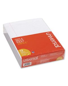 UNV11000 GLUE TOP PADS, WIDE/LEGAL RULE, 8.5 X 11, WHITE, 50 SHEETS, DOZEN