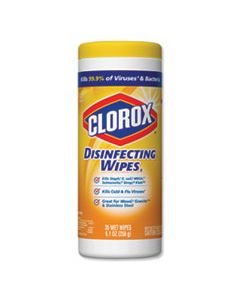 CLO01594EA DISINFECTING WIPES, 7 X 8, CRISP LEMON, 35/CANISTER