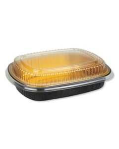 DPK9442PT50 ALUMINUM CLOSEABLE CONTAINERS, 47 OZ, 9.75 X 1.75 X 7.75, BLACK/GOLD, 50/CARTON