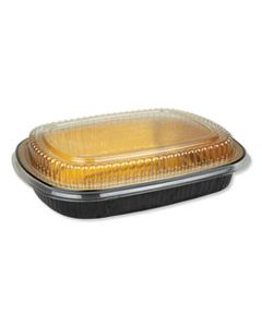 DPK9553PT50 ALUMINUM CLOSEABLE CONTAINERS, 63 OZ, 11.25 X 1.75 X 8.88, BLACK/GOLD, 50/CARTON