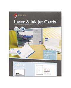 MACML8575 UNRULED MICROPERFORATED LASER/INK JET INDEX CARDS, 4 X 6, WHITE, 100/BOX
