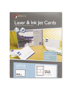 MACML8576 UNRULED MICROPERFORATED LASER/INK JET INDEX CARDS, 3 X 5, WHITE, 150/BOX