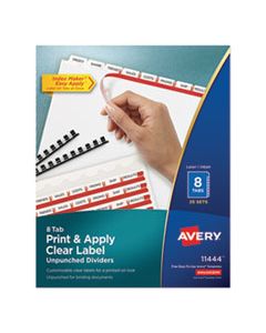 AVE11444 PRINT AND APPLY INDEX MAKER CLEAR LABEL UNPUNCHED DIVIDERS, 8-TAB, LTR, 25 SETS