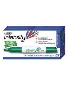 BICGDEM11GN INTENSITY LOW ODOR DRY ERASE MARKER, BROAD CHISEL TIP, GREEN, DOZEN