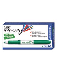 BICGDE11GN INTENSITY LOW ODOR DRY ERASE MARKER, FINE BULLET TIP, GREEN, DOZEN