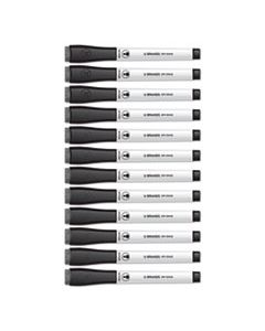 UBR2922U0012 MEDIUM POINT LOW-ODOR DRY-ERASE MARKERS WITH ERASERS, BLACK, DOZEN