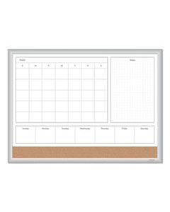 UBR3890U0001 4N1 MAGNETIC DRY ERASE COMBO BOARD, 24 X 18, WHITE/NATURAL